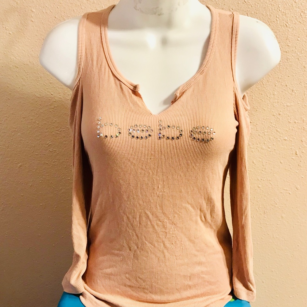 Bebe cut off shoulders shirt - Picture 1 of 5